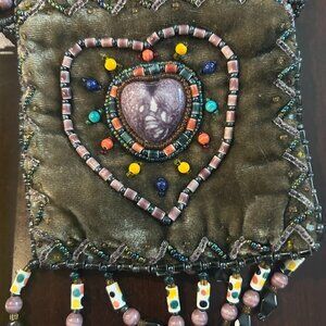 Vintage Green Velvet Purse